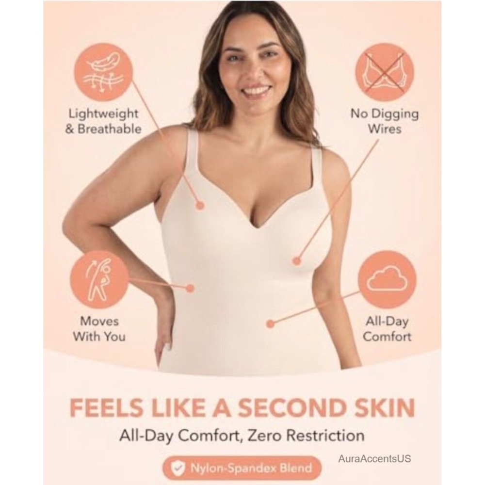 Shapermint Essentials Sweetheart Built-In Bra Shaper Cami 62206 Sand Large 10-12 - Picture 2 of 8
